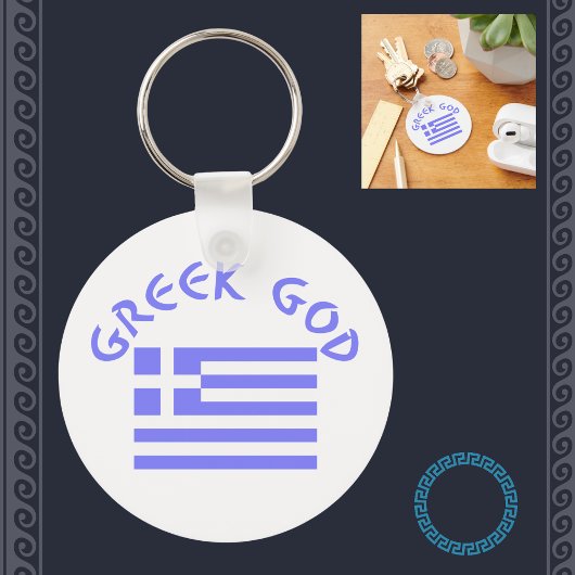 Griekse God & Vlag Sleutelhanger
