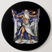 Griekse God Zeus Ronde Button 6,0 Cm (Voorkant)
