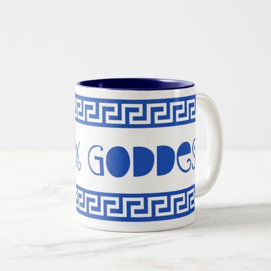 GRIEKSE GODDESS GRIEK KEY TWEEKLEURIGE KOFFIEMOK (Voorkant rechts)