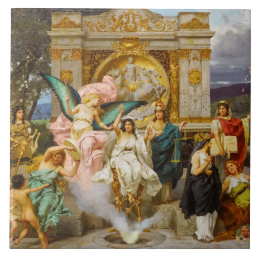 Griekse goden op de berg Parnassus Tegeltje (Voorkant)