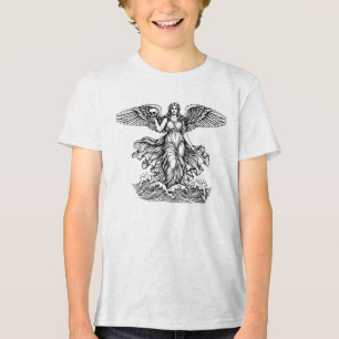 Griekse godin Aphrodite aan de zee met de schedel Tri-Blend Shirt