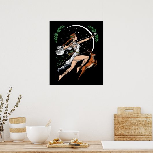 Griekse godin Artemis Poster (Keuken)