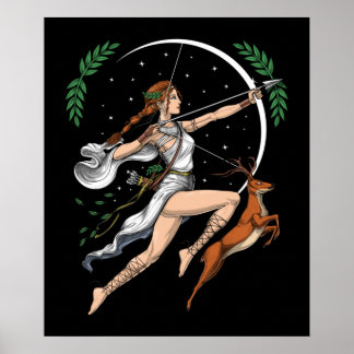 Griekse godin Artemis Poster