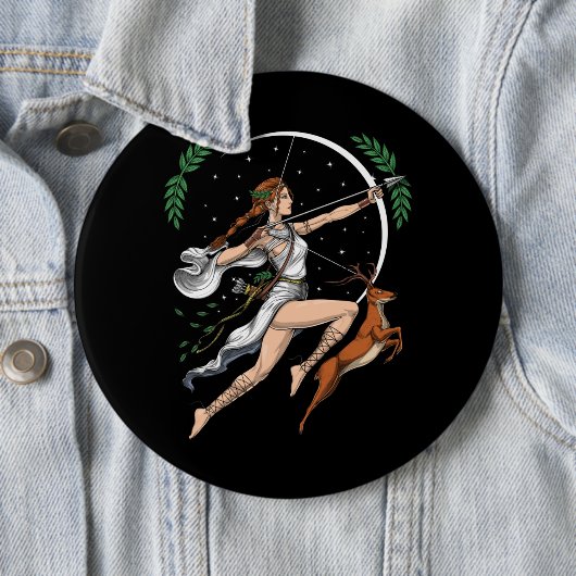 Griekse godin Artemis Ronde Button 6,0 Cm (In situ)