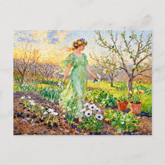 Griekse godin Chloris Lentetuin Briefkaart (Voorkant)