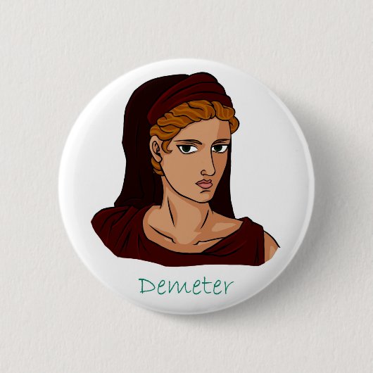 Griekse godin - Demeter Badge Ronde Button 5,7 Cm (Voorkant)