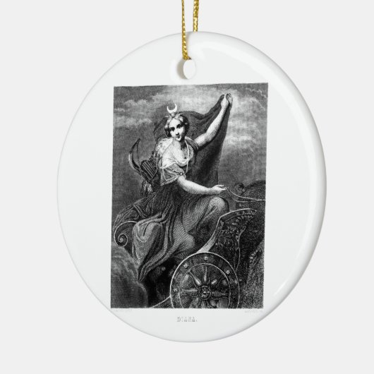 Griekse godin Diana Artemis Roman Ancient Keramisch Ornament (Links)