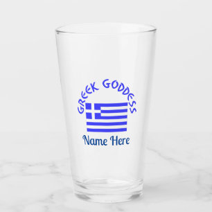Griekse Godin en Vlag van Griekenland Persoonlijk  Glas