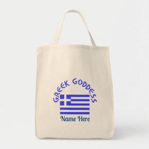 Griekse Godin en Vlag van Griekenland Persoonlijk Tote Bag