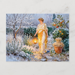 Griekse Godin Hestia Wintertuin Briefkaart