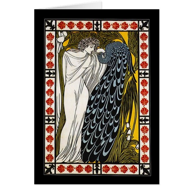 Griekse godin Peacock bedankt Efharisto voor zijn  (Voorkant)