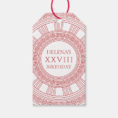 Griekse godin Verjaardagsfeest roze Cadeaulabel (Voorkant)