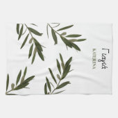 Griekse grootmoeder Olijfbijkantoren in Yiayia Theedoek (Horizontaal)