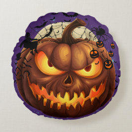Griekse Halloween Pompoen Ronde Worp Kussen
