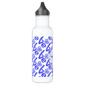 Griekse Hart Blauwe LIEFDE Tegels Gepersonaliseerd Waterfles (Links)