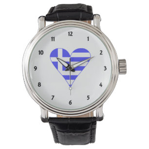 Griekse Hart Vlag Funky Horloge