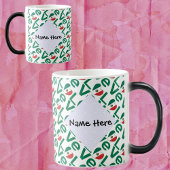 Griekse hartvlag in Blue Love Tiled Personated Magische Mok