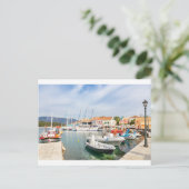 Griekse haven met zeilboten in Fiskardo Briefkaart (Staand voorkant)