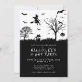 Griekse Heks Zwart en Wit Halloweenfeest Kaart (Voorkant)
