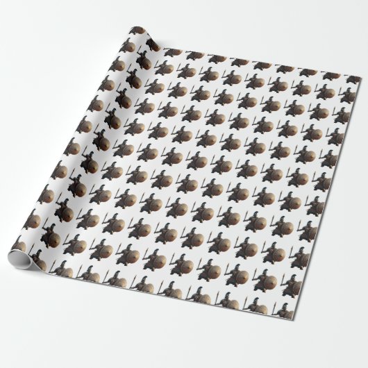 Griekse Hoplite Cadeaupapier (Uitgerold)