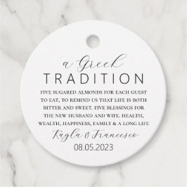 Griekse huwelijkstraditie bedankjes labels