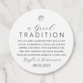 Griekse huwelijkstraditie bedankjes labels (Voorkant)