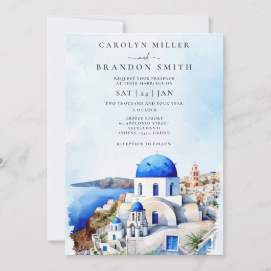 Griekse huwelijksuitnodiging kaart (Voorkant)