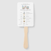 Griekse huwelijksweekend welkomstprogramma handwaaier (Voorkant)