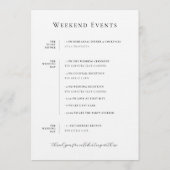 Griekse huwelijksweekend welkomstprogramma menu (Achterkant)