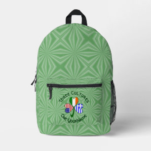 Griekse Ierse vlaggen Shamrock Personalizeerd Bedrukte Rugzak