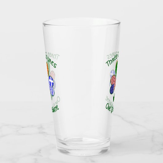 Griekse Ierse vlaggen Shamrock Personalizeerd Glas (Rechts)