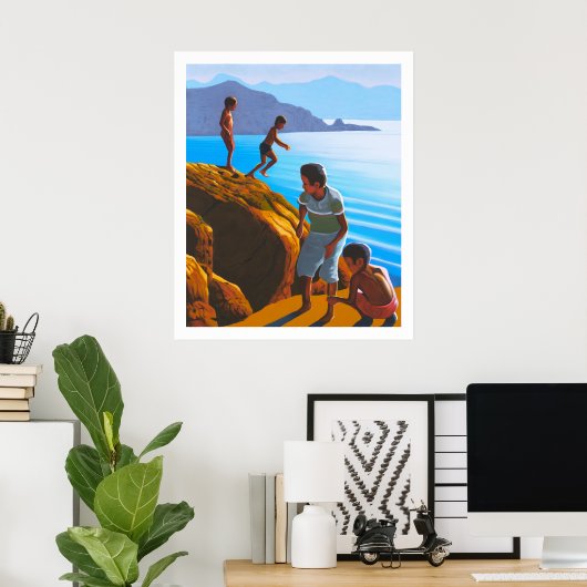 Griekse jongens op de Rocks Poster (Thuiskantoor)