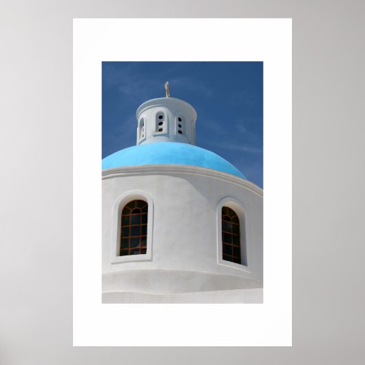 Griekse kerk in Santorini Poster (Voorkant)