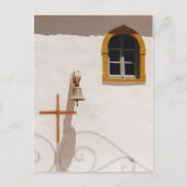 Griekse kerk met kruis bewaar de datum aankondigingskaart (Voorkant)