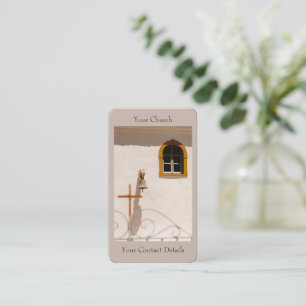 Griekse kerk met kruis en gebell Paxos Visitekaartje