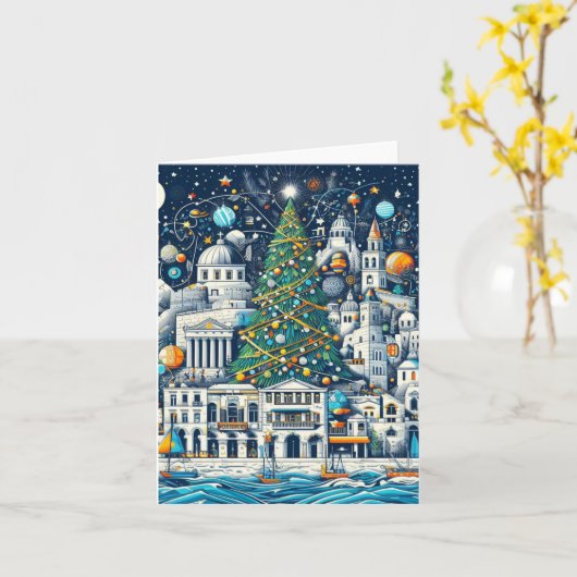 Griekse kerst kaart (Gele Bloem)