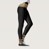 Griekse Key Basic Gold op Black Athletic Leggings (Rechts)