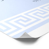 Griekse Key Blauw Baptisme Welkomstbord Poster (Hoek)