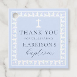 Griekse Key Blauwe Doop Dank u Bedankjes Labels