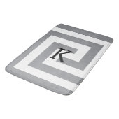 Griekse Key Monogrammen Grijs Zwart Wit Patronen Badmat (Gekanteld)