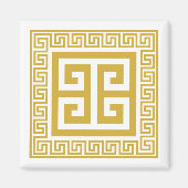 Griekse Key Patroon Gouden Design Magnet (Voorkant)