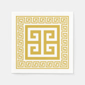 Griekse Key Patroon Gouden Design Papier Servetten (Voorkant)
