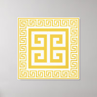 Griekse Key Patroon Gouden Ontwerp Canvas Print