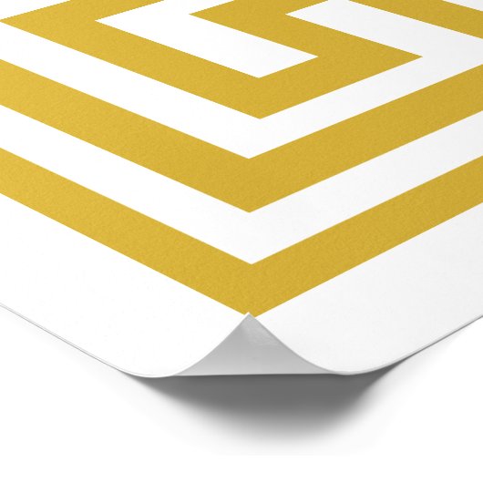 Griekse Key Patroon Gouden Ontwerp Poster (Hoek)