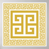 Griekse Key Patroon Gouden Ontwerp Poster (Voorkant)