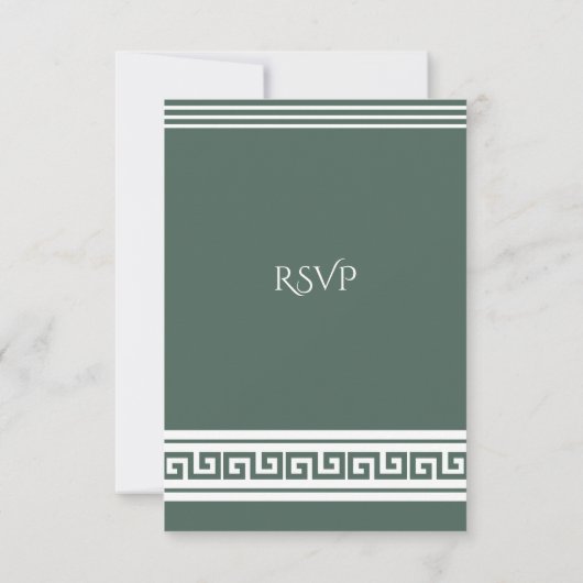 Griekse Key RSVP-kaart RSVP Kaartje (Achterkant)