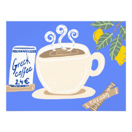 Griekse Koffie & Citroen Tak Mediterraan Poster
