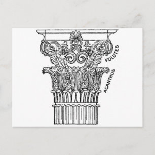 Griekse kolom briefkaart