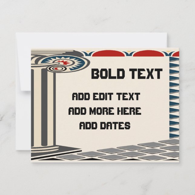 Griekse kolom, vetgedrukte tekst, (Voorkant)