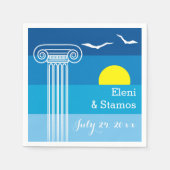 Griekse kolommen en zeegarenden Griekse strandbrui Servet (Voorkant)